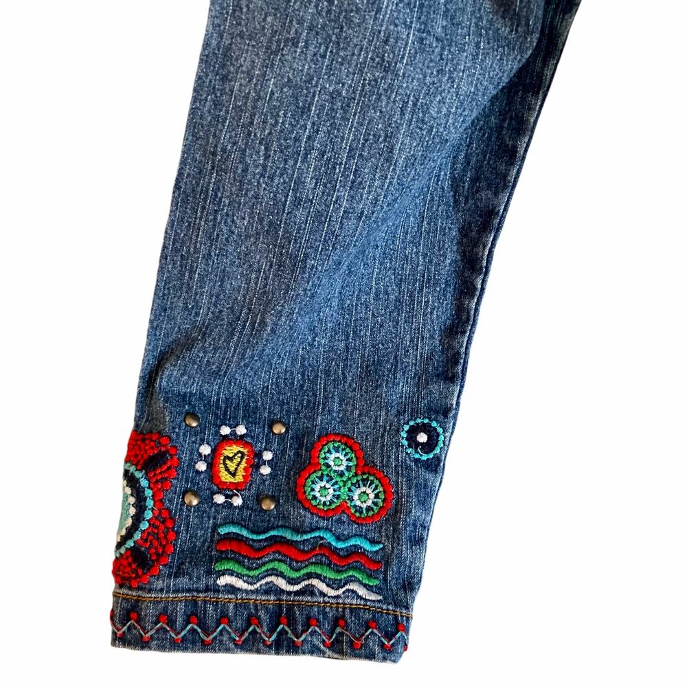 Ruby Rd. Blue Embroidered Denim Jacket - Picture 6 of 11